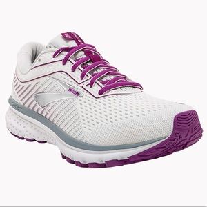 Brooks Ghost 12 white/ grey / Hollyhock Women's Size 6.5